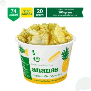 Mey İthalat® Ananas Atıştırmalık Meyve Cipsi 20gr