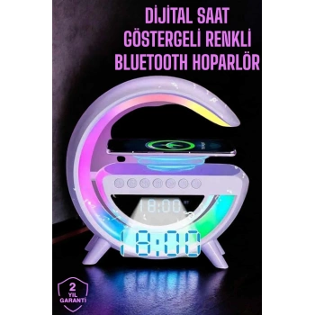 Mey İthalat® Android Uyumlu Akıllı Bluetooth Hoparlör Kablosuz Şarj Cihazı Standı