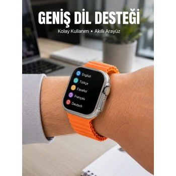 Mey İthalat® Android ve İOS Uyumlu Uyku ve Sağlık Takibi Yapabilen 3 Kordonlu Akıllı Saat