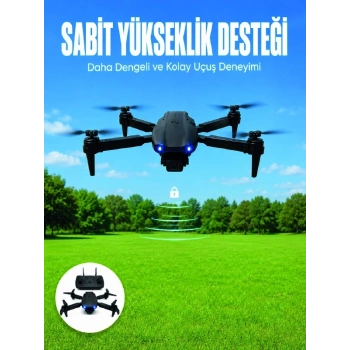 Mey İthalat® APP Kontrollü Mini Drone 4K HD Kamera, 360° Takla ve Katlanabilir Tasarım