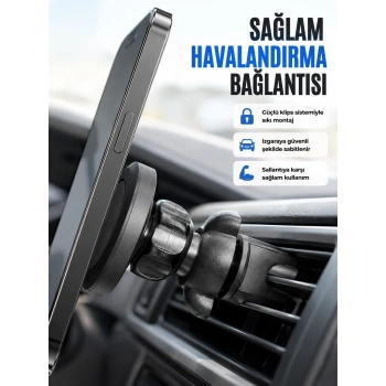 Mey İthalat® Araç Havalandırma Izgarası İçin Mıknatıslı Telefon Tutucu Stand