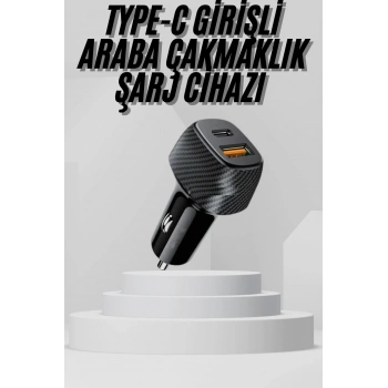 Mey İthalat® Araç İçi Şarj Cihazı 38W Güç Kapasiteli Type-C Girişli Araba Çakmaklık