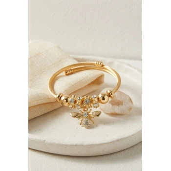 Mey İthalat® Arı Model Gold Renk Charm Bileklik