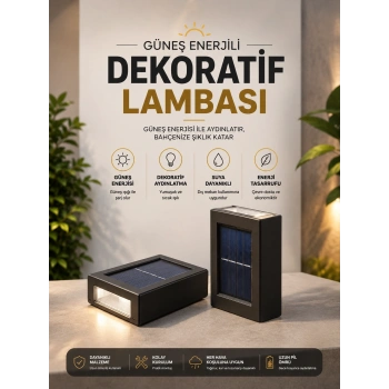 Mey İthalat® Bahçe Aydınlatması Solar Güneş Enerjili Dekoratik Led Işıklı Lamba
