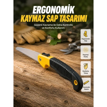 Mey İthalat® Bahçe ve Odun Kesimi İçin Katlanır El Testeresi