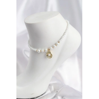 Mey İthalat® Beyaz İnci İstiridyeli Model Halhal