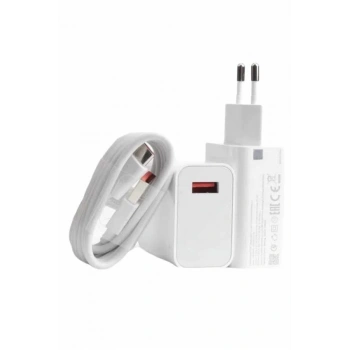 Mey İthalat® Beyaz Ultra Plus Hızlı Şarj Seti Şarj Adaptörü ve Kablosu 67W