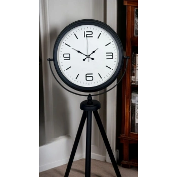 Mey İthalat® Black Balance Tripod Ayaklı Saat