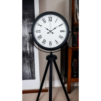 Mey İthalat® Black Elegance Tripod Ayaklı Saat