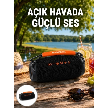 Mey İthalat® Bluetooth 5.1 Kablosuz Hoparlör Derin Bas RGB Işıklı Yeni Nesil