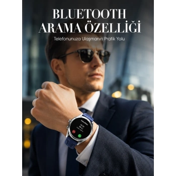 Mey İthalat® Bluetooth Arama Destekli Uzun Pil Ömürlü Akıllı Saat 3 Kordonlu