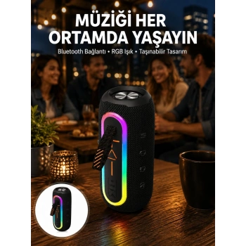 Mey İthalat® Bluetooth Hoparlör USB Şarjlı Uzun Pil Ömrü Android ve İOS Uyumlu Renkli Yeni Nesil