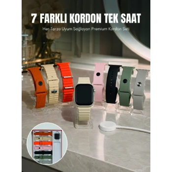 Mey İthalat® Bluetooth Konuşmalı Akıllı Saat 7 Farklı Kordonlu iOS ve Android Uyumlu Akıllı Kol Saati
