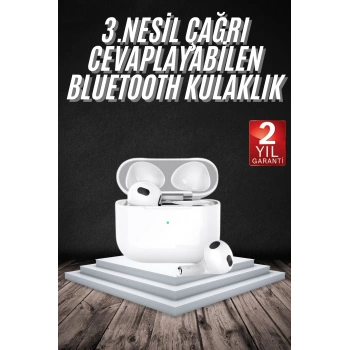 Mey İthalat® Bluetooth Kulaklık 3. Nesil Ios Android Uyumlu Yeni Nesil Wireless Charge