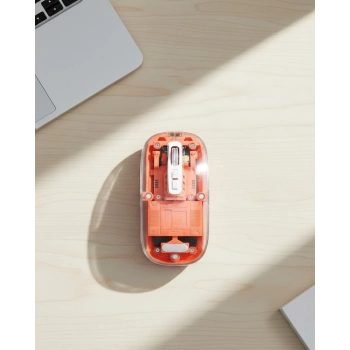 Mey İthalat® Bluetooth ve USB Destekli Kablosuz Şeffaf Mouse Sessiz Kullanım