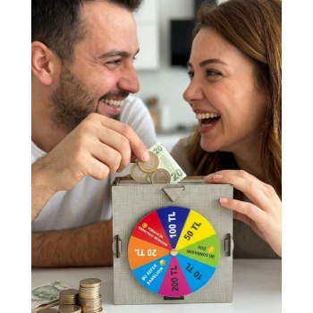 Mey İthalat® Çarkıfelek Kumbarası Eğlenceli Para Biriktirme Kutusu