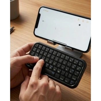 Mey İthalat® Cep Boyutu Kablosuz Bluetooth Klavye Telefon ve Tablet Uyumlu