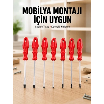 Mey İthalat® Çeşitli Vidalama İşleri İçin 7li Tornavida Takımı