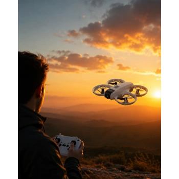 Mey İthalat® Çift Bataryalı Kameralı Mini Drone Işıklı Akıllı Uçuş Sistemi