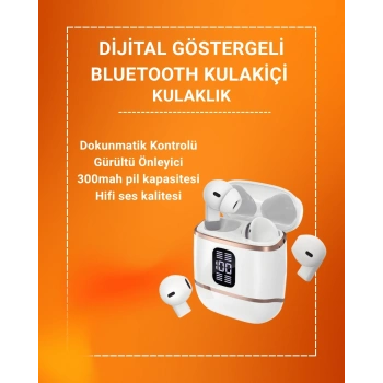 Mey İthalat® Çift Kulaklıklı Bluetooth Kulaklık – 4 Adet, ANC-ENC, Şarj Kutulu, Dijital Göstergeli