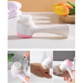 Mey İthalat® Çift Taraflı 3D Yumuşak Yüz Bakım Fırçası