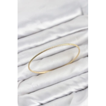 Mey İthalat® CM Gold Renk Simli Model 65 mm Bilezik