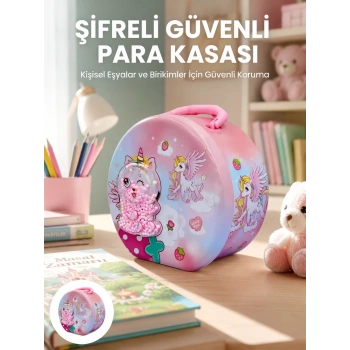 Mey İthalat® Çocuk Para Kasası Anahtarlı Güvenli Tasarruf Kutusu