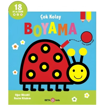 Mey İthalat® Çok Kolay Boyama Uğur Böcekli Resim Kitabım
