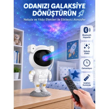 Mey İthalat® Dekoratif ve Fonksiyonel Astronot Projeksiyon Aydınlatma