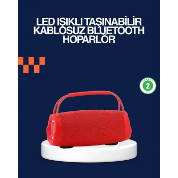 Mey İthalat® Derin Baslı Çift Hoparlörlü Taşınabilir Kablosuz Hoparlör
