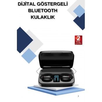 Mey İthalat® Dijital Göstergeli Bluetooth Kulaklık Kablosuz TWS Stereo Bluetooth 5.0