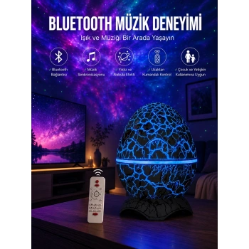 Mey İthalat® Dinozor Speaker Renk Değiştirme Projeksiyon Modu Bluetooth Hoparlör Gece Lambası Yeni Nesil