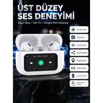 Mey İthalat® Dokunmatik Ekranlı Bluetooth Kulaklık TWS İOS Android Tüm Telefonlara Uyumlu Kulaklık Yeni Nesil