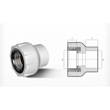 Mey İthalat® Ege Yıldız PPRC 40X1 1/4 Dişi Adaptör Gri