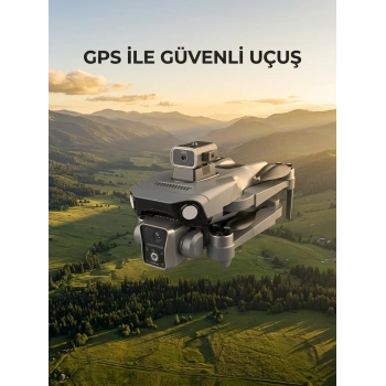 Mey İthalat® Ekranlı Kumandalı GPS Drone Çift Kameralı Katlanabilir Hava Aracı