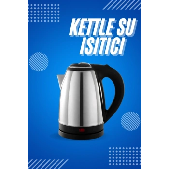 Mey İthalat® Elektrikli Paslanmaz Çelik Su Isıtcı Çelik Kettle 1.8 Lt. Uzun Ömürlü