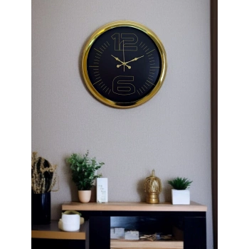 Mey İthalat® Elite Luxury Gold 40 Cm Metal Duvar Saati