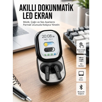 Mey İthalat® ENC Destekli Bluetooth 5.4 Kulaklık – EQ Ayarlı, Akıllı Kutulu