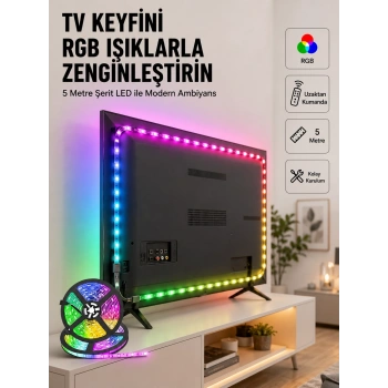 Mey İthalat® Enerji Tasarruflu RGB Şerit LED 5 Metre