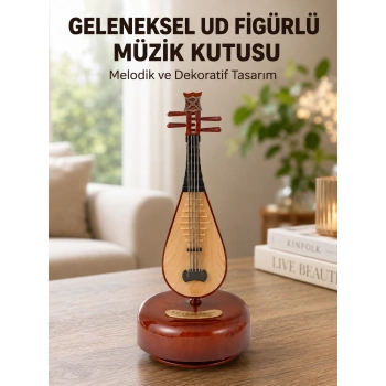 Mey İthalat® Enstrüman Şeklinde Müzik Kutusu Lüt Tasarım Melodious Music