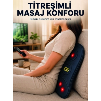 Mey İthalat® Ergonomik Isıtmalı Bel Masaj Minderi Sırt Destek Minderi