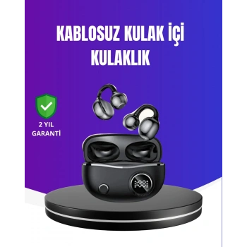 Mey İthalat® Ergonomik Klipsli Kablosuz Kulaklık – 30 Saat Pil ve Dokunmatik Kontrol Özelliği