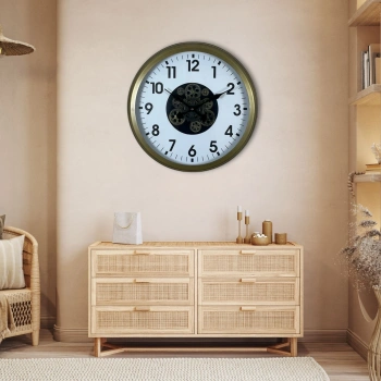 Mey İthalat® Eskitme 60 Cm Çarklı Klasik Duvar Saati