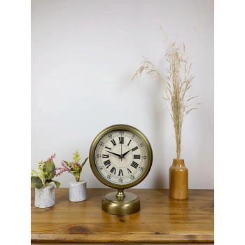 Mey İthalat® Eskitme Metal Orient Masa Saati 25×20 cm