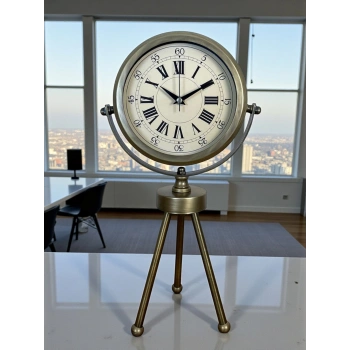 Mey İthalat® Eskitme Prestij Üç Ayaklı Masa Saati