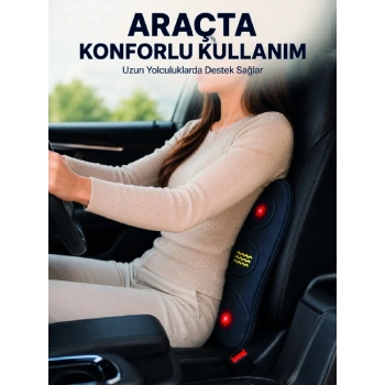 Mey İthalat® Ev Ofis ve Araç İçin Isıtmalı Titreşimli Bel Masaj Yastığı