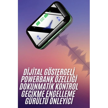 Mey İthalat® Extra Bass Kablosuz Kulaklık Işıklı Bluetooth Kulaklık Powerbank Özellikli