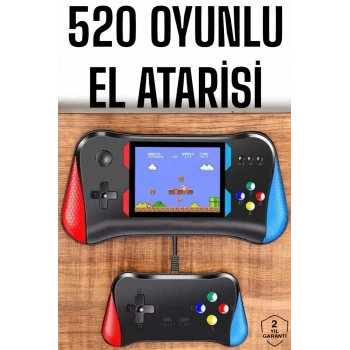 Mey İthalat® Gamepad Joystick 500 Oyunlu Retro Oyun Konsolu Tv Bağlantı Özellikli 2 Kişilik Destekli