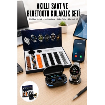Mey İthalat® Gamer  Seti Bluetooth Kulaklık Ucuz Kaliteli Yeni Nesil Akıllı Saat