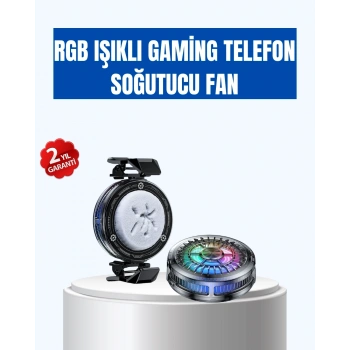 Mey İthalat® Gaming Telefon Soğutucu RGB Fan Sessiz Çalışma Tüm Modeller Uyumlu